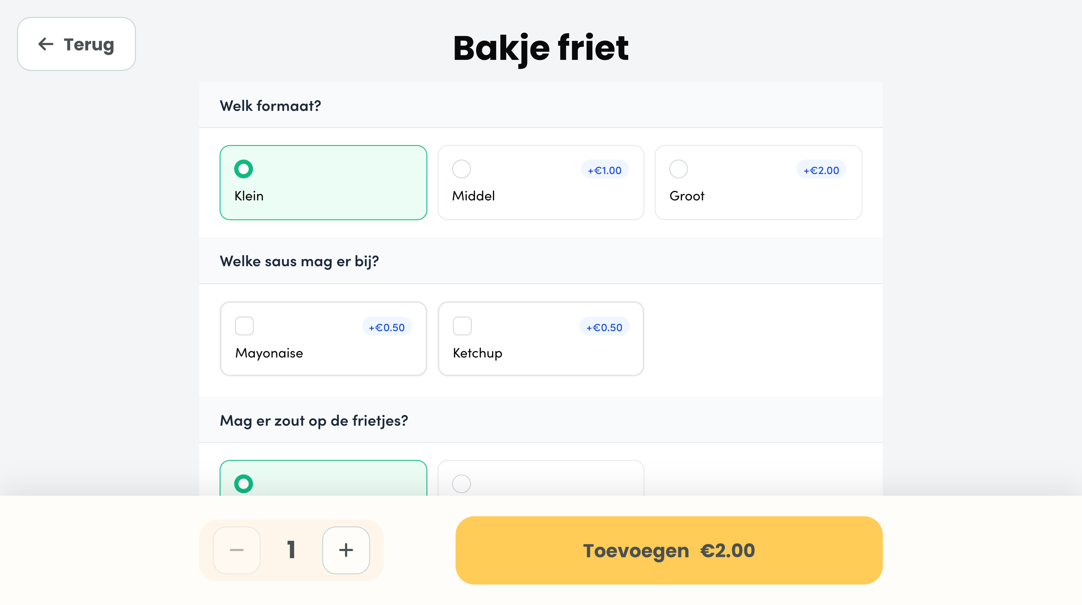 Voorbeeld op de Unikiosk