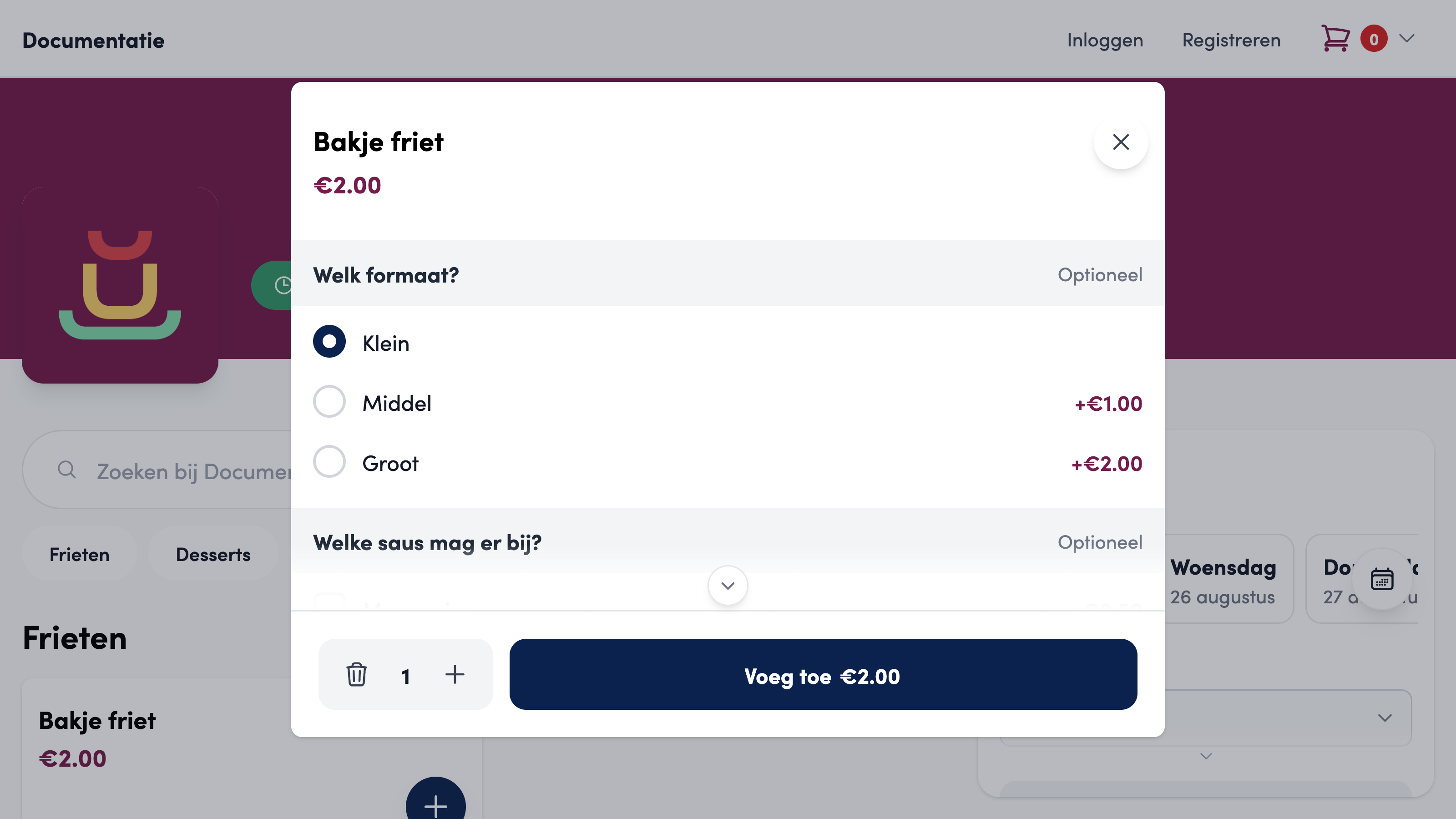 Voorbeeld op de webshop